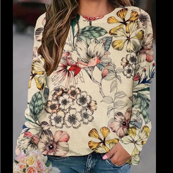 Floral print light sweater - Picture 1 of 2